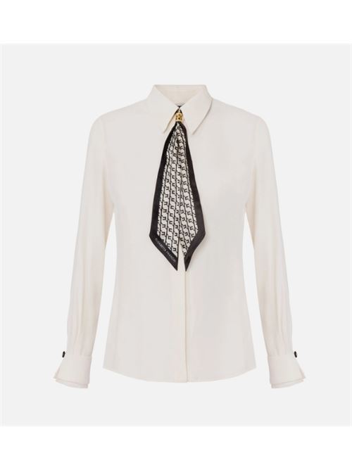 SHIRT WITH SCARF ELISABETTA FRANCHI | CA09356E2DZ9 Milk